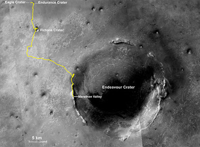 Марсоход Opportunity продолжает путешествие по Красной планете